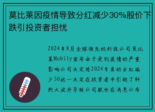 莫比莱因疫情导致分红减少30%股价下跌引投资者担忧